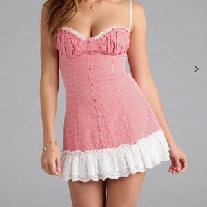 Red and White Gingham Dress